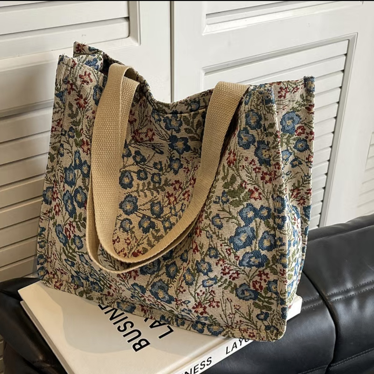 Women'S Vegan Bags - Sac fourre-tout en toile imprimé ethnique