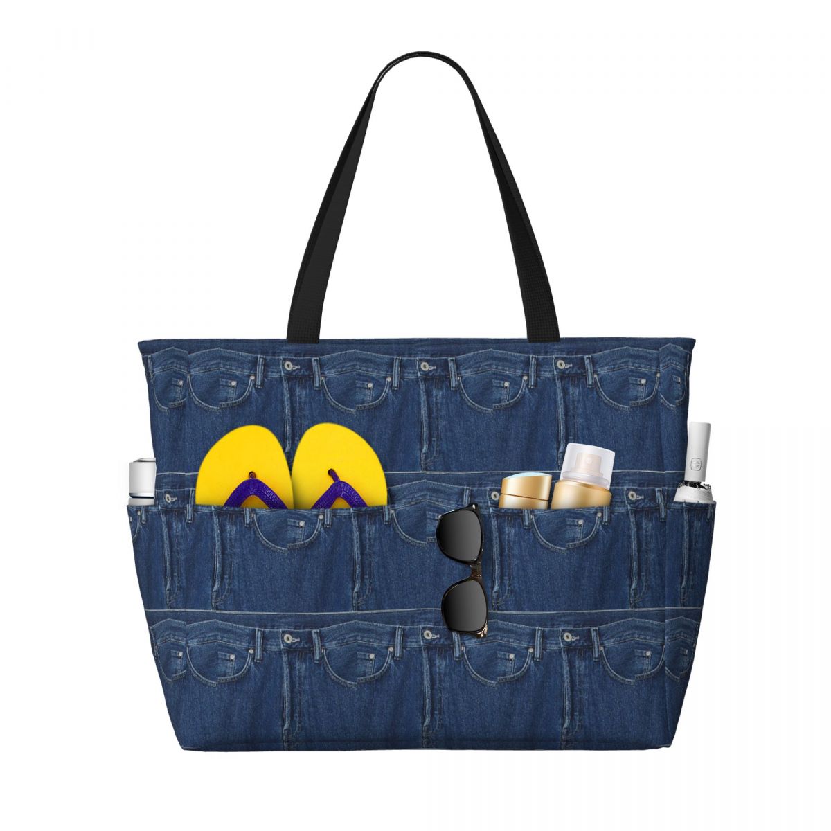 Women Bags Jeans - Sac de plage en jean bleu