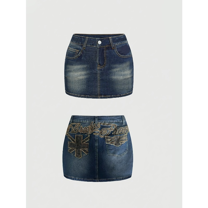 Women Bags Jeans - Jupe courte en jean rétro d'été