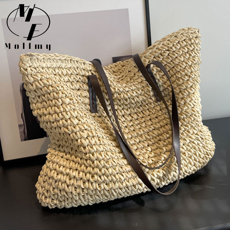 Women Bags Offers - Sacs fourre-tout tissés en paille, grand