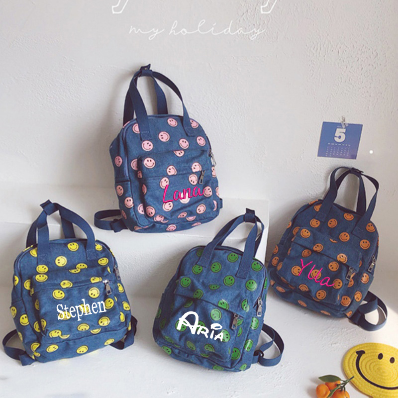 Women Bags Jeans - Sac à dos en denim brodé