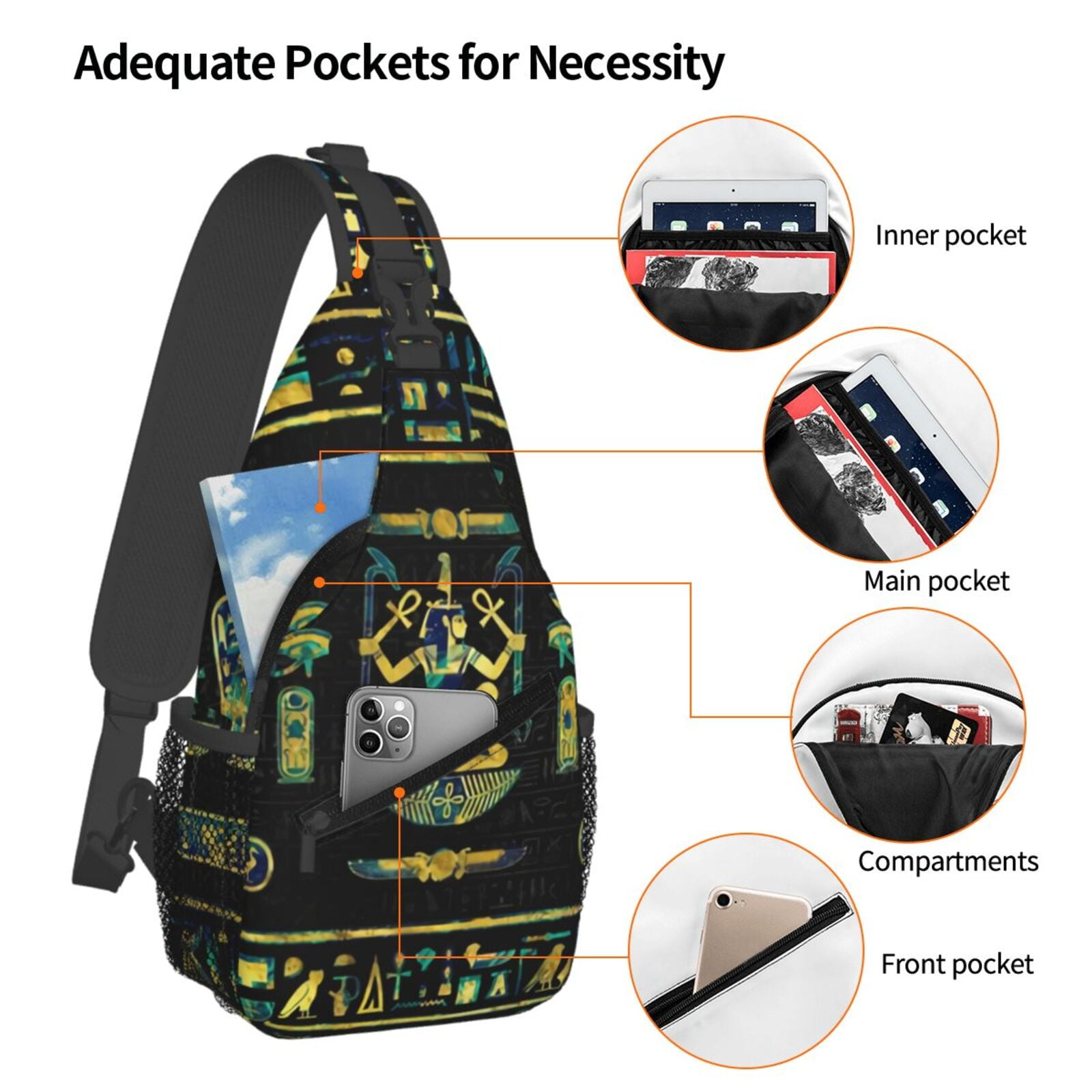 Hiéroglyphes égyptiens doré in - Women Bags India avis et prix